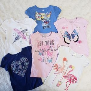 6 Girls short sleeve T-shirts size 6